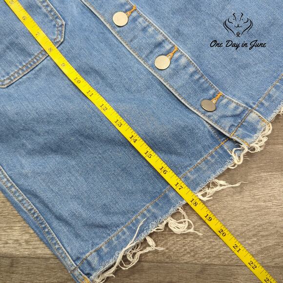 Loft Button Front Denim Skirt Size 8 - Picture 4 of 5